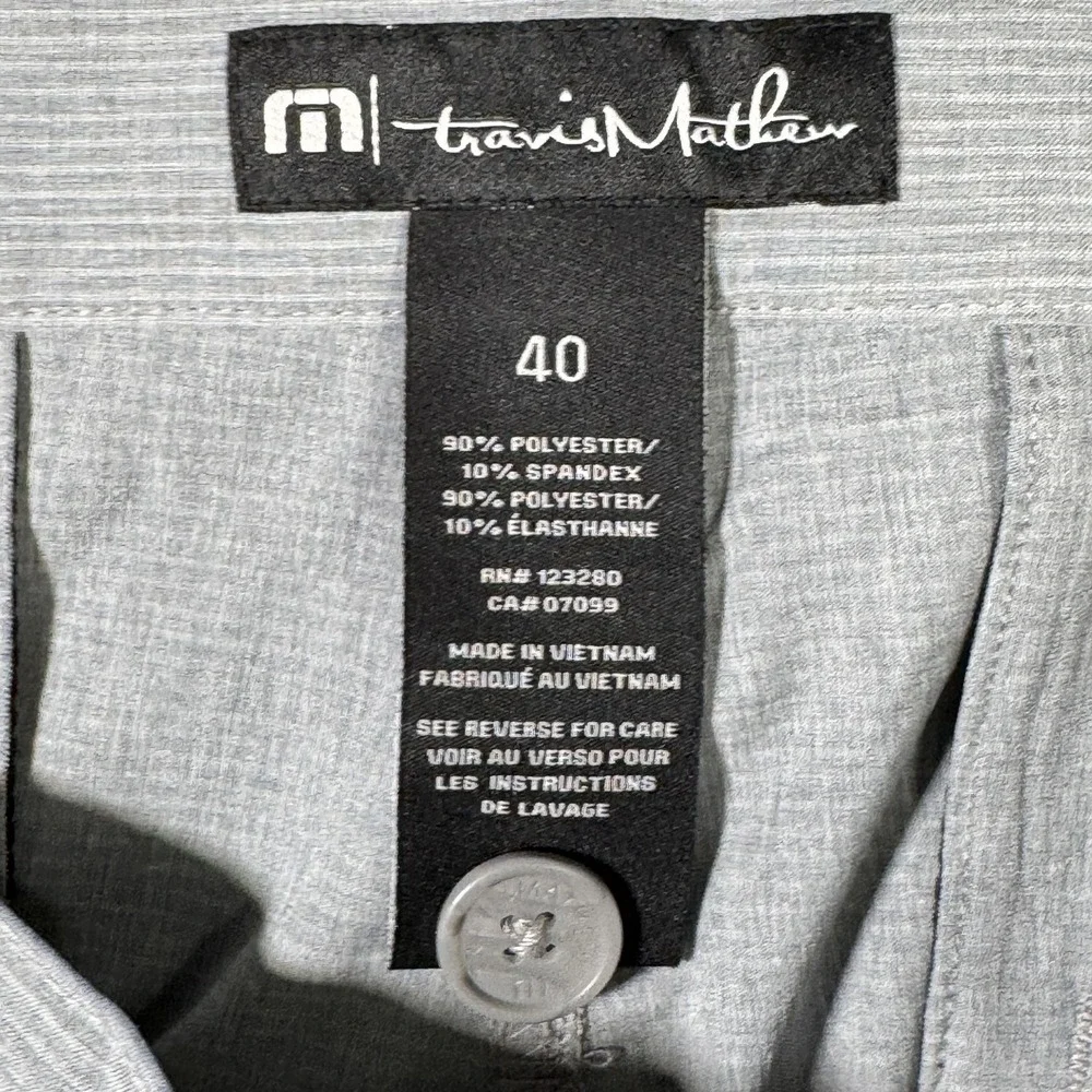 Travis Mathew Shorts Mens 40 Gray Striped Performance‎ Golf Stretch Sand Harbor
